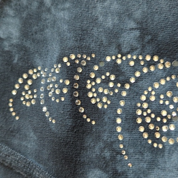 Y2K Sledge USA A New Kind Tie Dye Top Bling Made In USA Comb Cotton Large - Picture 5 of 10